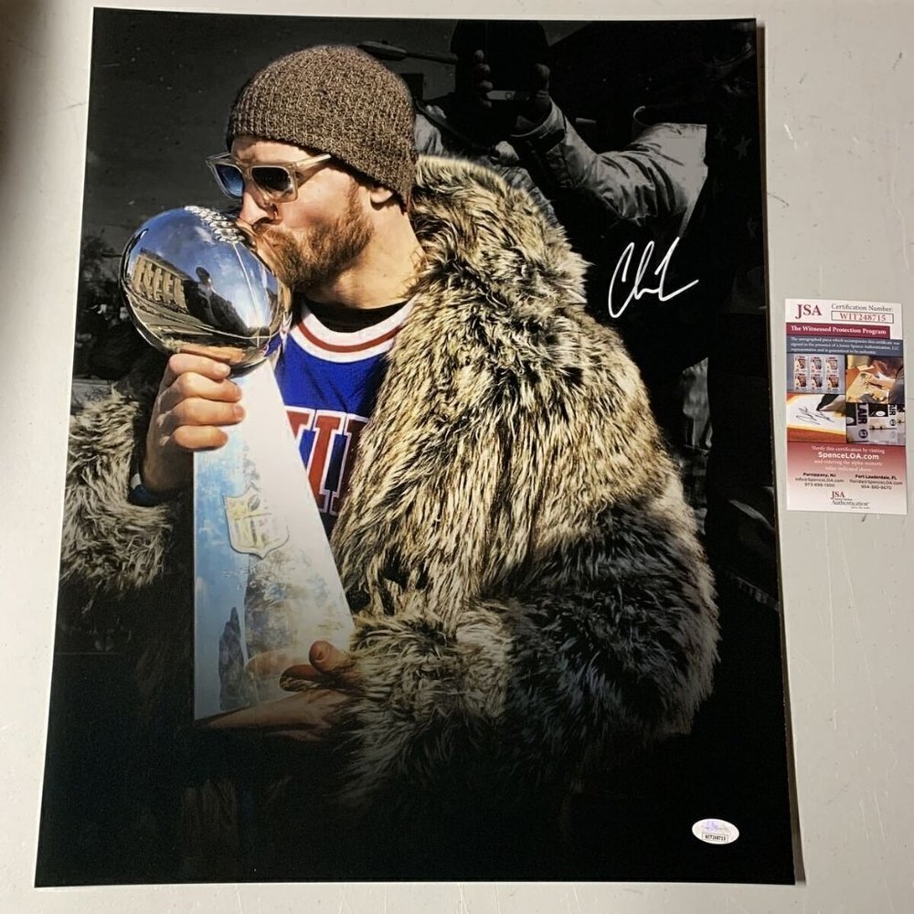 Chris Long Autograph Signed Eagles SBLII Parade Spotlight 16x20 Photo JSA